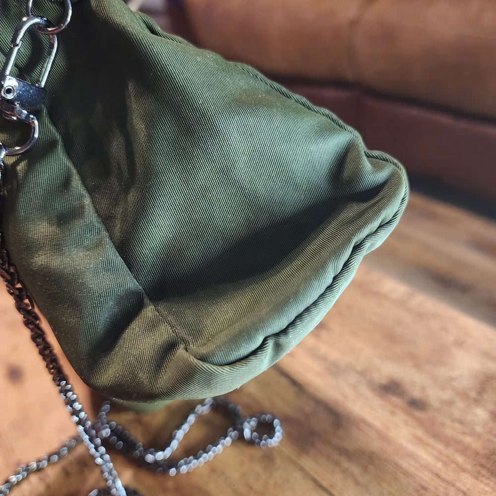 Prada Olive Green Nylon Crossbody with Black Chain Strap - Picture 7 of 16